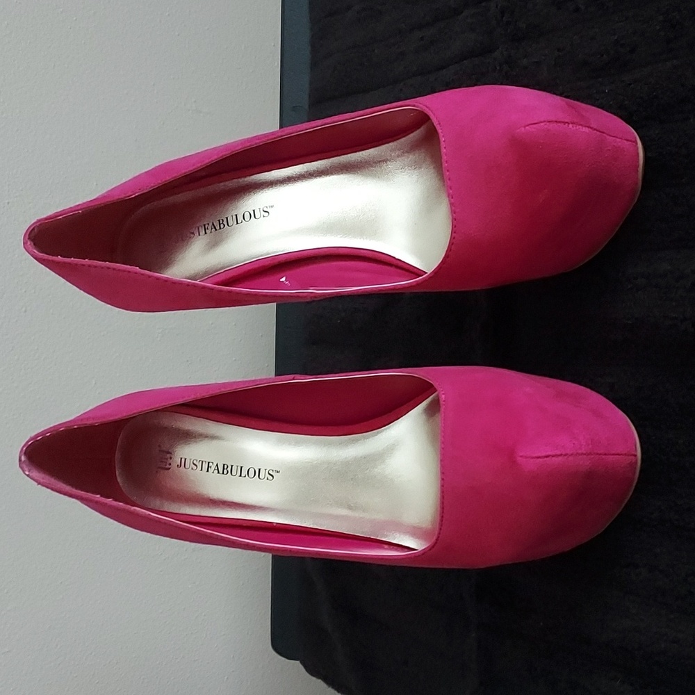 Hot Pink Platform Pumps